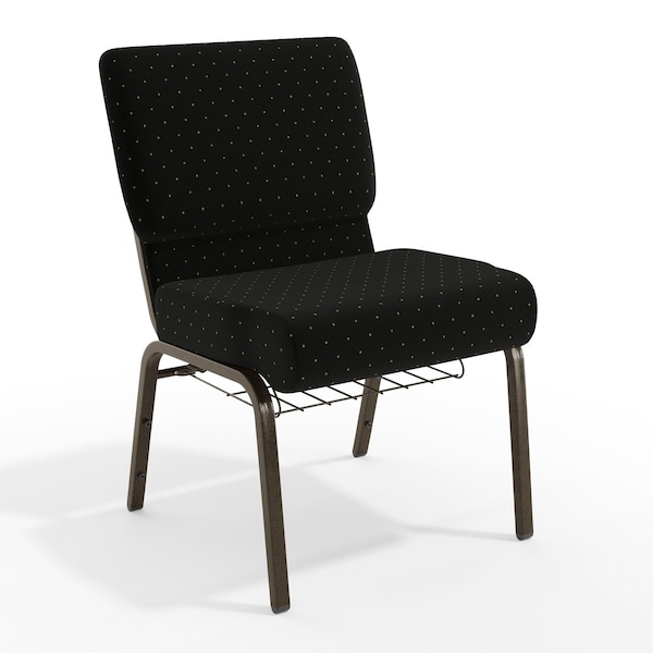 Flash Furniture Black Dot Fabric Church Chair, PK4 4-FD-CH0221-4-GV-S0806-BAS-GG - main