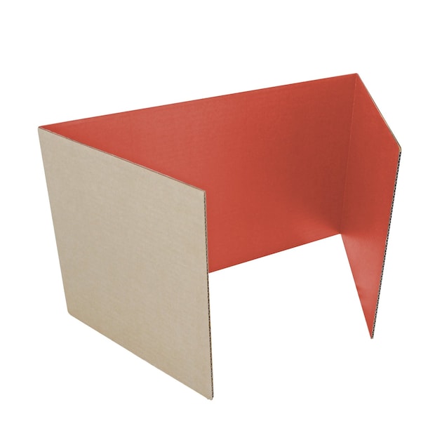 Flipside 12 x 48 Study Carrel Red Corrugated Pack of 12 60049-12 - main