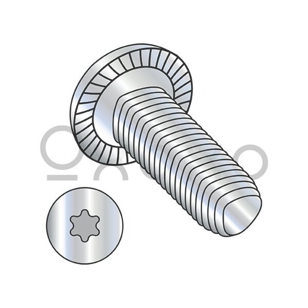Oxoxo 4-40X1/2 6 Lobe Pan Serrated Alt Thread Roll Screw Fully Threaded Zinc Bake & Wax, 10000PK 611095 - main