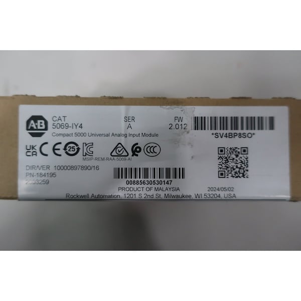 Allen Bradley GENUINE INPUT MODULE SER A 5069-IY4 - main