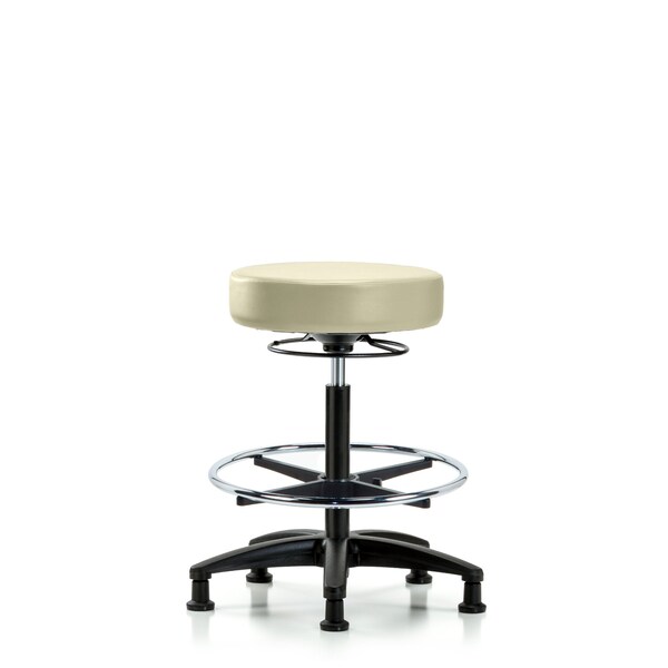 Blue Ridge Ergonomics Bench Stool, Hi, Vinyl, CF, Glides, Wht BR-VHBSO-RG-CF-RG-8501 - main