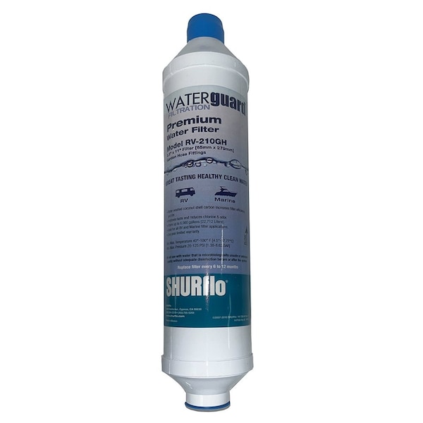 Pentair Shurflo City Water Entry In-Line Filter w/Garden Hose Ends RV-210GH-A - main