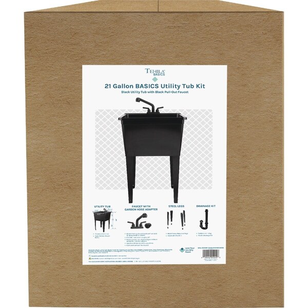Tehila 21 Gal. Black Utility Sink 202381 - main