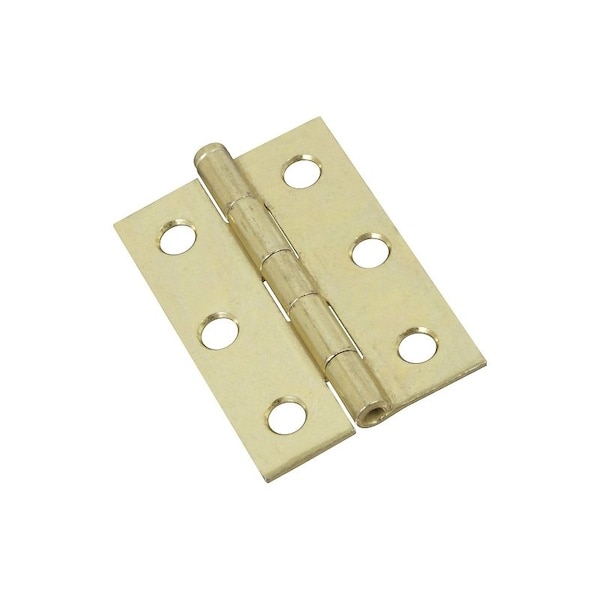 National Hardware Narrow Hinge, 2-1/2 in W Frame Leaf, 0.056 in Thick Frame Leaf, Cold Rolled Steel, Brass N141-960 - main