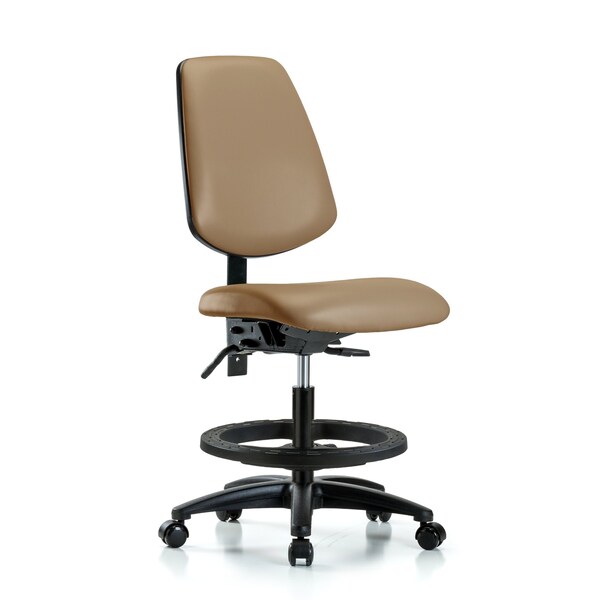 Blue Ridge Ergonomics Medium Bench Chair No Arms, 22" to 29" Height, Vinyl, Taupe BR-VMBCH-MB-RG-T1-A0-BF-RC-8584 - main