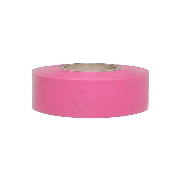 Zoro Select Flagging Tape, No Legend, Pink, 1 3/16 in Wide x 300 ft Length, Vinyl, 2 mil TXP-200 - main