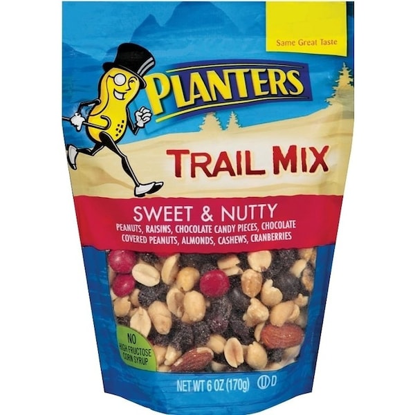 Planters Trail Mix, Nutty, Sweet, 6 oz, Bag 451995 - main