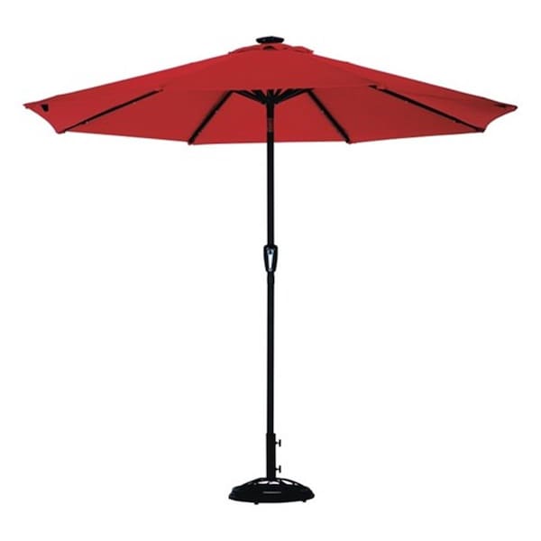 Living Accents UMS90BKOBD27 9 ft. Red Solar Market Umbrella 8462418 - main