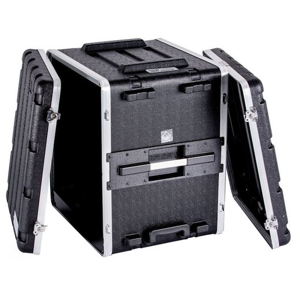 Deejay Led Fly Drive Case -12u Space ABS Molded for Tough Durable Interior and Exterior Case For 19-Inch Ampli TBH12UABSWHEELS - main