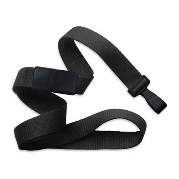 Brady LANYARD STANDARD, BLACK, 5/8in 16MM, MICROWEAVE, WITH BLACK WIDE PLASTIC HOOK, WITH BREAK-AWAY 2138-4780 - main