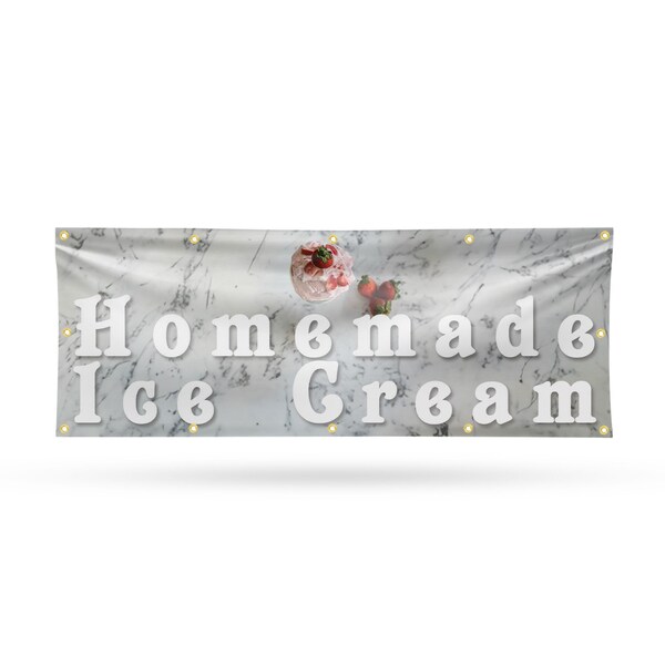 Signmission Homemade Ice Cream, 48 Inch x 120 Inch, Vinyl Banner B-120-30696 - main