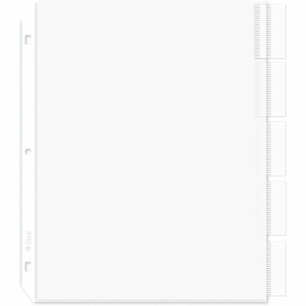 C-Line Products Heavyweight Poly Sheet Protectors with Index Tabs, No Color, 5PK CLI05557 - main