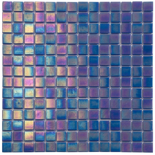 Apollo Tile Nacreous 12 in. x 12 in. Glossy Royal Blue Glass Mosaic Wall and Floor Tile 20 sq. ft./case, 10PK APLPE88BL516A - main