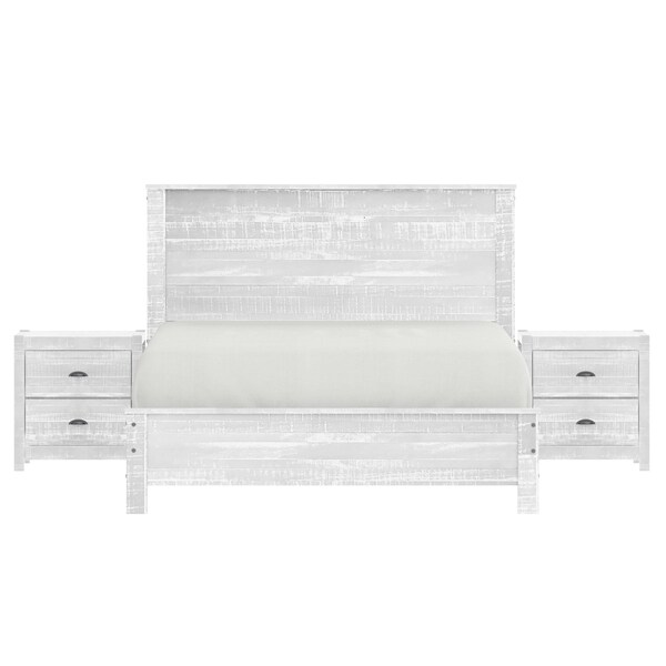 Homeroots Three Piece White Solid Wood Bedroom Set 523972 - main