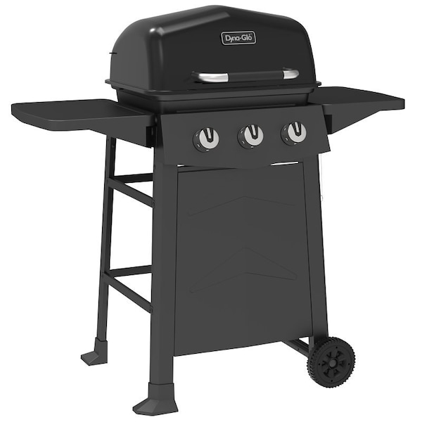 Dyna-Glo Gas Grill, 24,000 Btu , Propane, 3-Burner, 310 sq-in Primary Cooking Surface, Black DGC310CNP - main