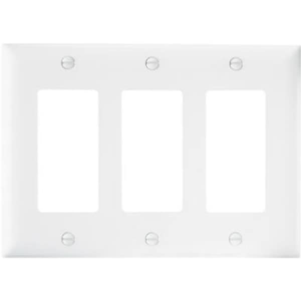 Legrand TradeMaster TP Wallplate, 4.7 in L, 3 -Gang, Nylon, White TP263WCC12 - main