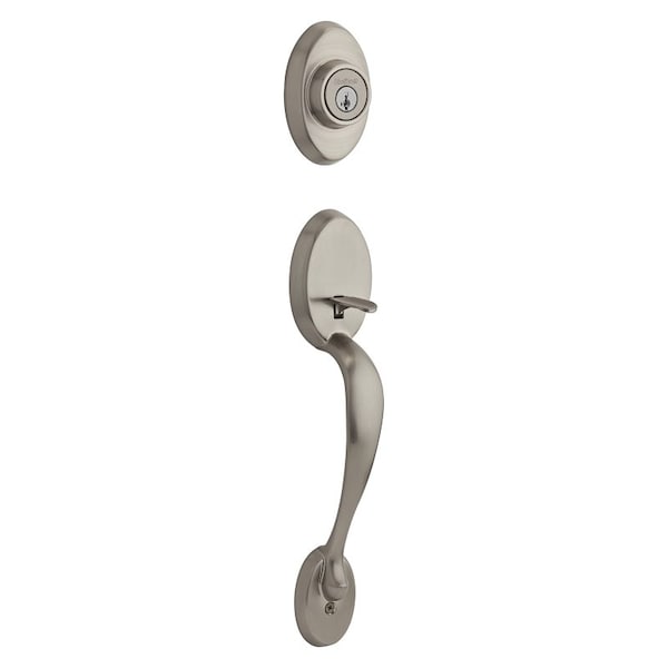 Kwikset Handleset, 1 Grade, Brass, Satin Nickel, 238 x 234 in Backset, KW1 Keyway, Residential 800CELIP15SMTRCAL - main