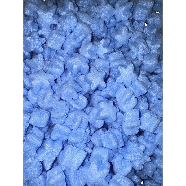 Bubblefast FunPak Blue Stars Packing Peanuts Plant Based Biodegradable Compostable 1.5 cu ft Bag FP 1.5-Blue Stars - main