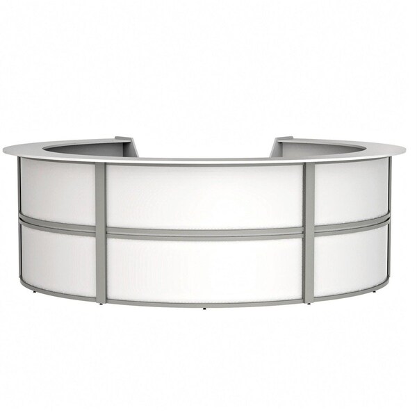 Linea Italia Reception Desk 11.1 ft D X 46 in H, 11.8 ft W X Thermofused Laminate, White ZUS299 - main