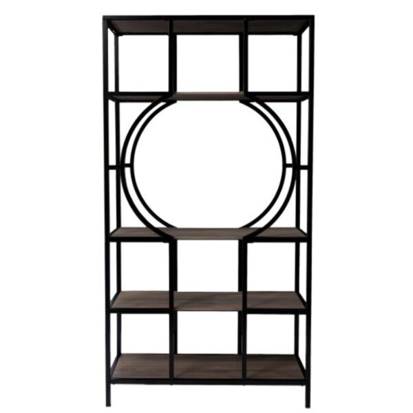 Homeroots 68" Black Open Back Four Tier Bookcase With Manufactured Wood Frame 490162 - main