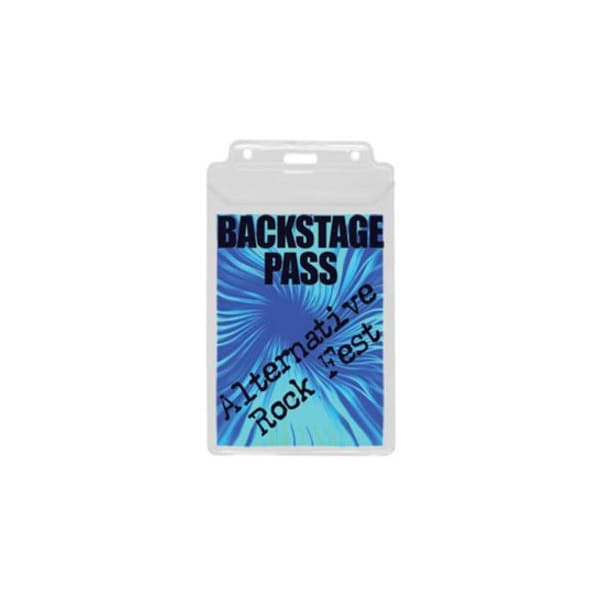 Brady Vertical Top-Load Badge Holder - 6.18" x 4" - Vinyl - 100 / Pack - Clear 1840-1605 - main