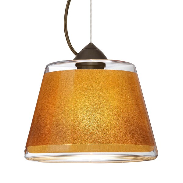 Besa Lighting Pica 9 Cord Pendant, Gold Sand, Bronze Finish, 1x75W Incandescent 1KX-PIC9GD-BR - main