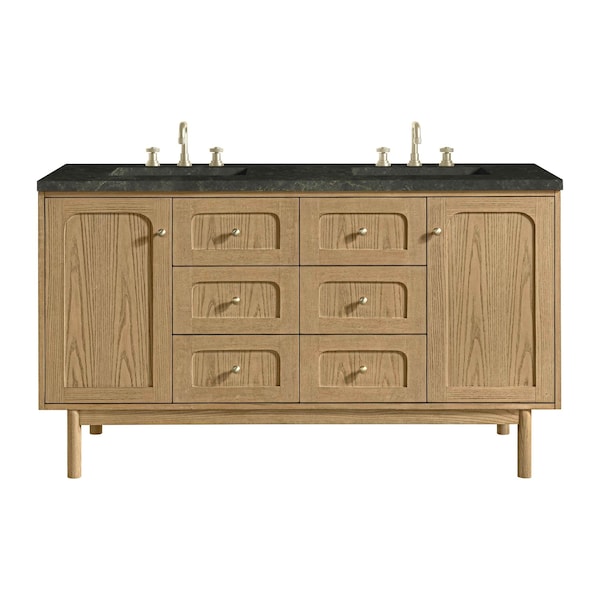 James Martin Vanities Laurent 60" Double Vanity, Light Natural Oak, w/ 3 CM Phantome Eclos Top 545-V60D-LNO-3PHT - main