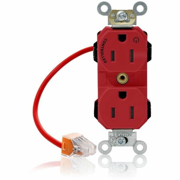 Leviton Straight Blade Receptacle, 5-15R, 15 A, 125V AC, Flush Mount, Self-Grounded M5262-1CR - main
