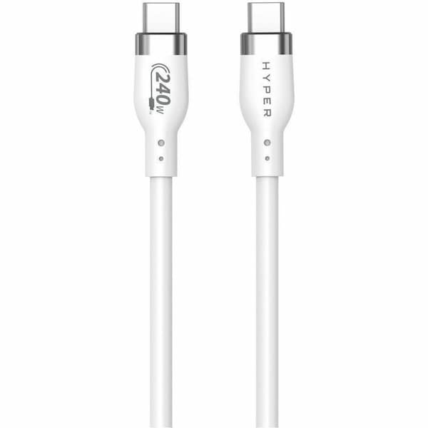 Targus HyperJuice 240W Silicone USB-C to USB-C Cable (6ft/2m) - White HJ4002WHGL - main