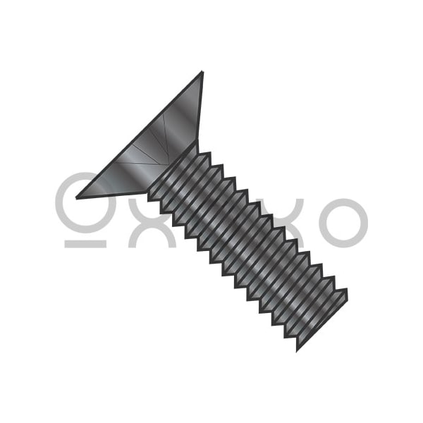 Oxoxo 8-32X5/8 Phillips Flat 100 Degree Machine Screw Fully Threaded 18 8 Stainless Steel Black, 4000PK 311690 - main