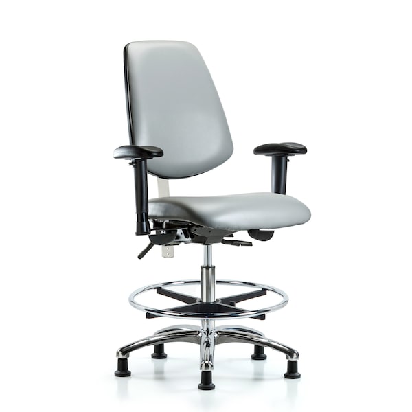 Blue Ridge Ergonomics Vinyl Clean Room Chair, Adjustable Arms BR-NCR-VMBCH-MB-CR-T0-A1-CF-RG-8840 - main