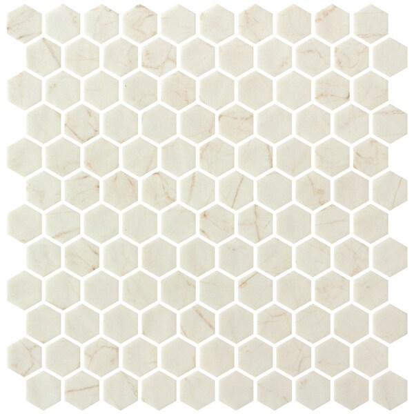 Andova Tiles Vargal 1-in. Honeycomb Marble Look Recycled Glass Hexagon Wall & Floor Mosaic Tile, 11PK ANDVAR1297 - main