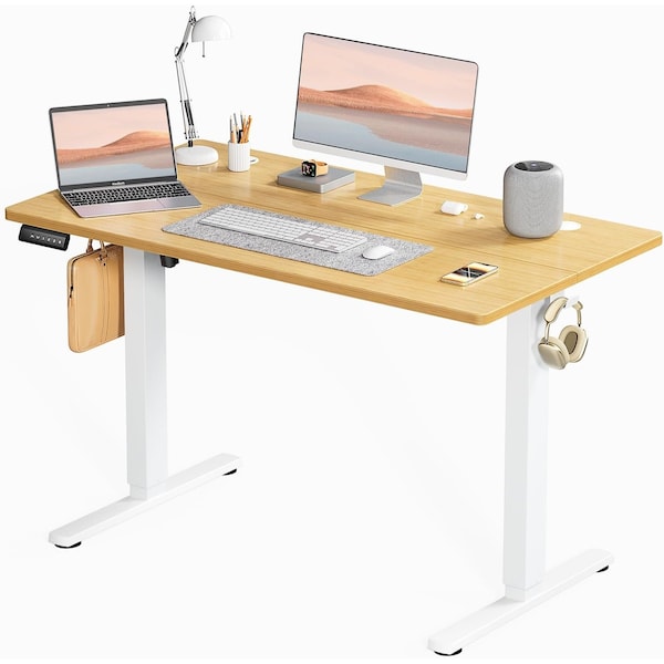 Simple Deluxe Electric Standing Desk, Adjustable Height Stand up Desk, 24x48 Inches Sit Stand Home Office Desk wi 3A88TDESKP4824V3YLW - main