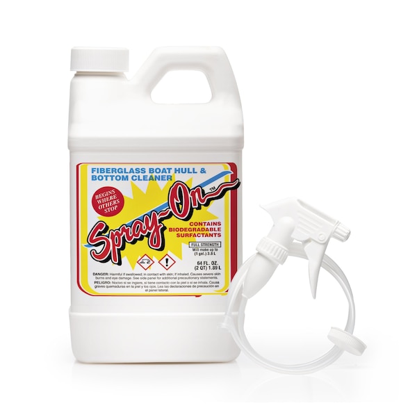 Spray-On Fiberglass Boat Hull and Bottom Cleaner - 1/2 Gallon with Sprayer F1000 - main