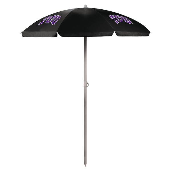 Picnic Time Family Of Brands NCAA TCU Horned Frogs Outdoor Canopy Sunshade Beach Umbrella 5.5' - Small Patio Umbrella 822-00-179-844-0 - main