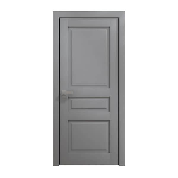 Sartodoors Interior Solid French Door 42 x 80 inches, Ego 5012 Painted Grey Oak, Single Regular Panel Frame H EGO5012ID-SEK-42 - main