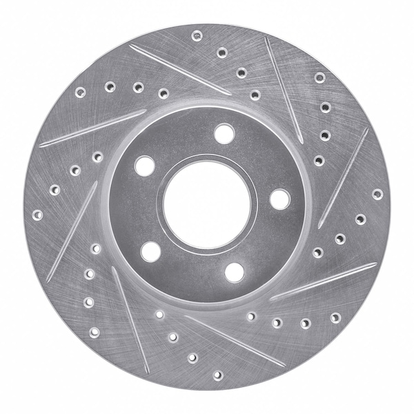 Dynamic Friction Co DFC Brake Rotor - Drilled and Slotted - Silver 631-54217R - main
