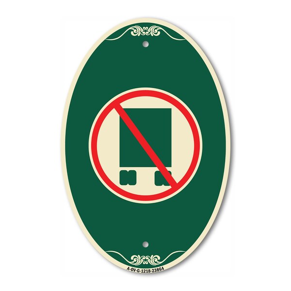 Signmission National Network Prohibited, 12 Inch X 18 Inch Architectural Oval, Heavy Gauge Aluminum A-OV-G-1218-23864 - main