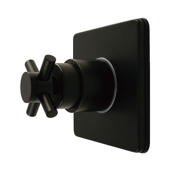 Kingston Brass Single-Handle Six-Way Diverter Valve with Square Trim Kit, Matte Black KS4040DX - main