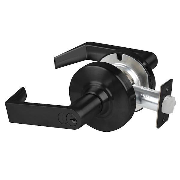 Schlage Grade 2 Office Cylindrical Lock with Field Selectable Vandlgard, Rhodes Lever, FSIC Core, Matte Bla ALX50R RHO 622 - main