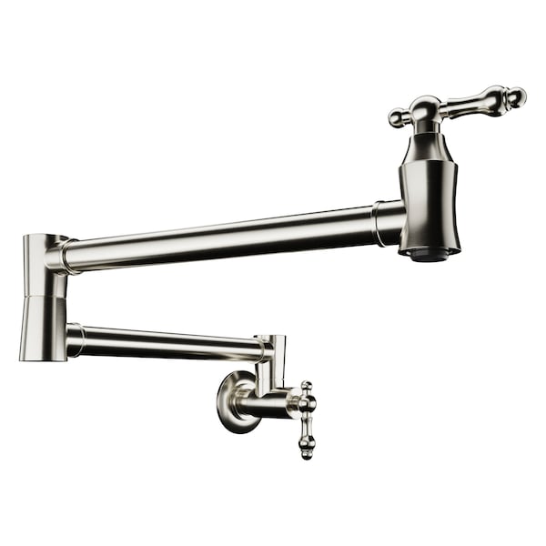 Anzzi Marca 360-Degree 24 in. Dual Swivel Pot Filler in Brushed Nickel KF-AZ259BN - main