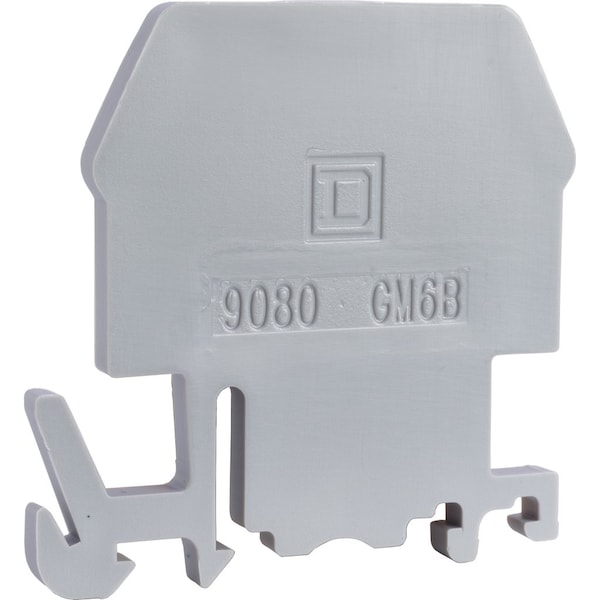 Square D Terminal block, Linergy, end barrier, grey color, for 9080GM6 or 9080GR6 terminal block 9080GME6B - main