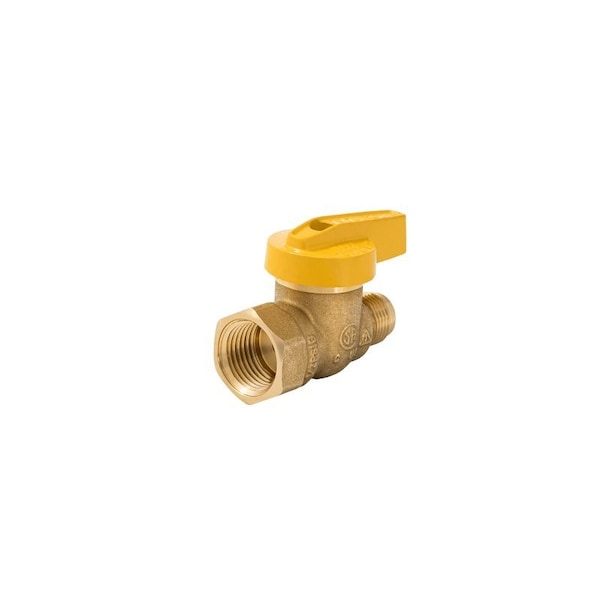 Proline Series 7701G Series 1-Piece Straight Gas Valve, 3/8 x 1/2 in Connection, Flare x FIP, Brass Body 114-522HN - main