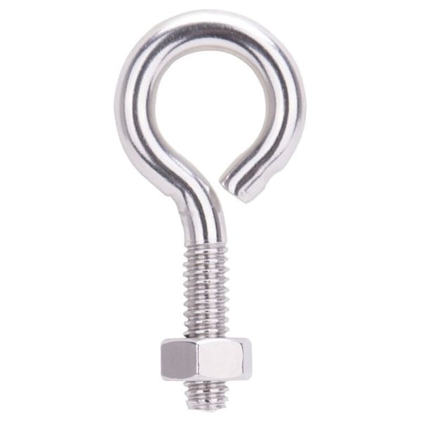 Prosource Eye Bolt, 6 mm Thread, Machine Thread, 3/8 in L Thread, 1 in Dia Eye, 160 lb Working Load LR293 - main