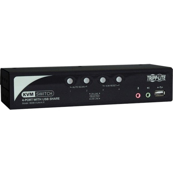 Eaton EATON Tripp Lite Series 4-Port KVM Switch with Audio, OSD and Peripheral Sharing B006-VUA4-K-R - main