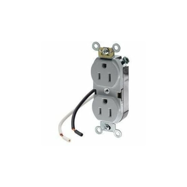 Leviton Leaded Dup 15A 125V Self-Gr Gry 5262-CGY - main