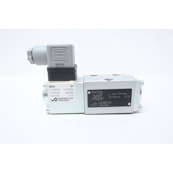 Wandfluh HYDRAULIC SOLENOID VALVE 250BAR 230V-AC BE4Z40A - main