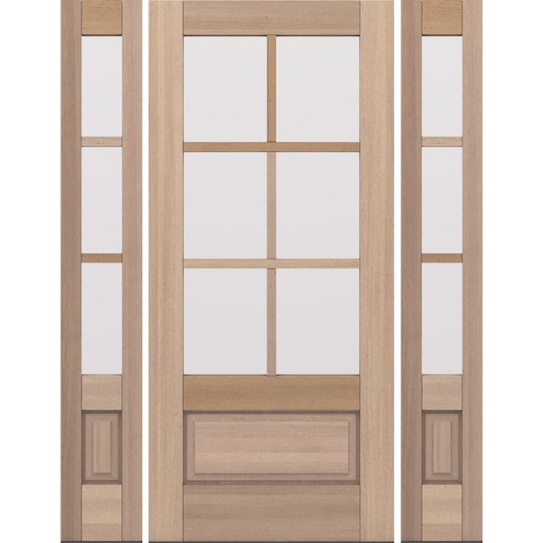 Doornmore G7506, 65.25" x 82" ( 36" Door + 2x12" Side) Left Hand, Mahogany SDL 6 Lite, 3/4 Lite Exterior Door G7506-SW-3680-G7503-SL_1-2_LI - main