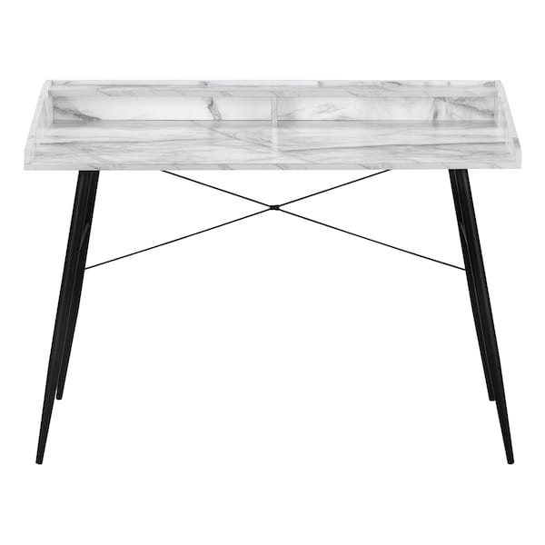 Homeroots 47" White and Black Wood and Metal Parsons Computer Desk 489839 - main