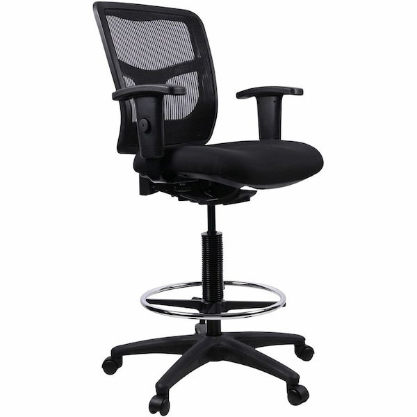 Lorell Ratchet Back Mesh Mid-Back Stool, Black LLR86801 - main